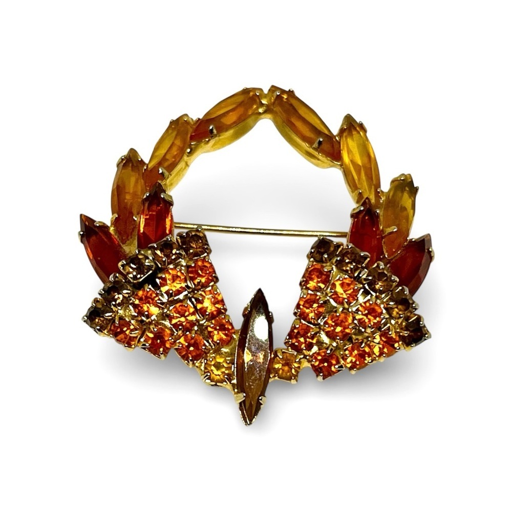 Vintage Juliana D&E Orange Wresth Brooch